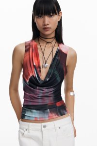 Desigual/デシグアル Desigual ドレープネックTシャツ/508205623