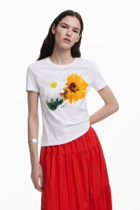 Desigual/デシグアル Desigual ぼかし花柄のTシャツ/508205624