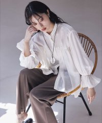 qualite/シャーリングパフスリーブシャツ【予約】/508205943