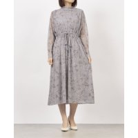 BRODIAEA/ブローディア BRODIAEA シアーメッシュ転写プリントロングワンピース 長袖/508187341