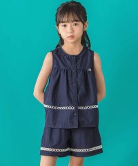 BeBe Petits Pois Vert/【店舗限定】切り替えレースブラウス＋ショートパンツセットアップ(95~150cm)/508194665