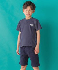 BeBe Petits Pois Vert/【店舗限定】ワッフル×天竺ワッペン半袖Tシャツ＋ショートパンツセットアップ(95/508194666