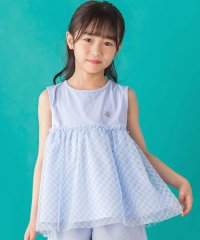 BeBe Petits Pois Vert/【店舗限定】切り替えギンガムチュールノースリーブ(95~150cm)/508194671
