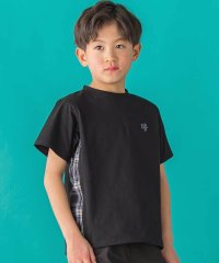 BeBe Petits Pois Vert/【店舗限定】チェック切り替えロゴ刺しゅう天竺Tシャツ(95~150cm)/508194674