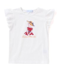 Tartine et Chocolat/麦わら女の子プリント袖フリルTシャツ(90~140cm)/508194701
