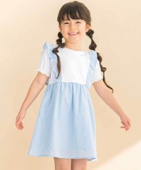 Noeil aime BeBe/【お揃い】ドットドビーｘストレッチフライス肩フリルドッキングワンピース(80~1/508194704