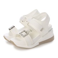 Mafmof/マフモフ Mafmof Realta(レアルタ)9cm厚底ソールビジューバックルベルクロサンダル/508205553