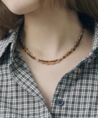 GOLDY/ゴールディ GOLDY カラー ビーズ × チェーン レイヤード ネックレス 3250113/508205637