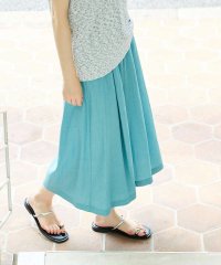qualite/【接触冷感】ナチュラルシャンブレーフレアーパンツ/508205942