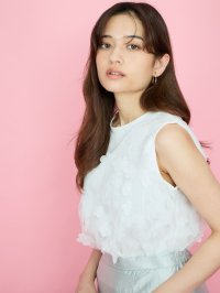 QUEENS COURT/クイーンズコート QUEENS COURT フラワー3Dチュールカットプルオーバー≪手洗い可能≫/508206084