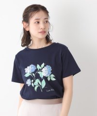  LAURA ASHLEY/【コットン100％／洗える】ハイドランジア柄Tシャツ/508206419
