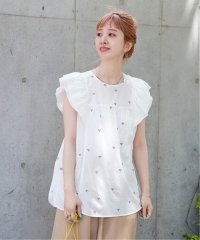 B.C STOCK/手洗い可 / フラワー刺繍フリルブラウス/508206646