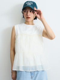 VICKY/ビッキー VICKY オーガンジービスチェドッキングトップス≪手洗い可能≫/508206658