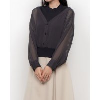 12Twelve Agenda/トゥエルブアジェンダ 12Twelve Agenda ラメリブニットインナー付シアーシャツ/508206788