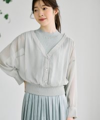 12Twelve Agenda/トゥエルブアジェンダ 12Twelve Agenda ラメリブニットインナー付シアーシャツ/508206788