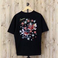 TopIsm/トップイズム TopIsm Tシャツ メンズ 半袖 刺繍入り スカジャンの柄Tシャツ コットン100% 綿100% クルーネック 男女兼用 ユニセックス 和柄 /508206875