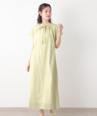  LAURA ASHLEY/【コットン100％／洗える／同柄アイテムあり】ハーゲート リーブス柄 ボウタイワンピース/508206917