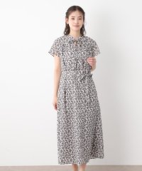  LAURA ASHLEY/【コットン100％／洗える／同柄アイテムあり】ハーゲート リーブス柄 ボウタイワンピース/508206917