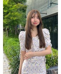 SNIDEL/プリントギャザースリーブブラウス/508207263