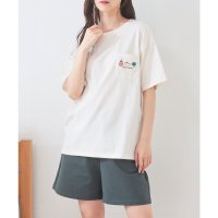 Honeys/ハニーズ Honeys ワンポイントルームウェア（上下セット） ルームウェア 部屋着 上下セット Tシャツ 半袖Tシャツ ショートパンツ 刺繍 綿100% レデ/508207270