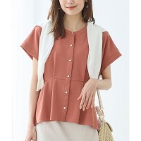 Honeys/ハニーズ Honeys ウエストタックトップス トップス カットソー 半袖 ハニさら 大きいサイズ オフィス きれいめ UVカット 接触冷感 イージーケア レデ/508207284