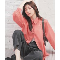 Honeys/ハニーズ Honeys タンク付シアーシャツ トップス シャツ ブラウス 長袖 タンクトップ シアー テレコ セット レイヤード 無地 綿混 レディース/508207289