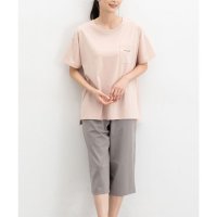 Honeys/ハニーズ Honeys ロゴ刺繍入りルームウェア（上下セット） ルームウェア 部屋着 ハニさら 接触冷感 UVカット ゆったり 上下セット Tシャツ パンツ レ/508207330
