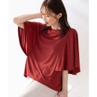 Honeys/ハニーズ Honeys 汗ジミ軽減フレア袖T トップス Tシャツ 半袖Tシャツ カットソー 半袖 汗ジミ軽減 フレア袖 無地 ボーダー柄 クルーネック レディー/508207346