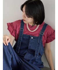 Samansa Mos2 blue/【接触冷感】フリル袖フレンチT/508207361