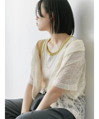 Samansa Mos2 blue/衿袖配色リブタンク/508207362