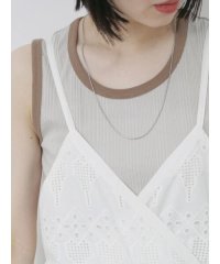 Samansa Mos2 blue/衿袖配色リブタンク/508207362
