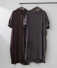 NICE CLAUP/OLIVE des OLIVE OUTLET/コード刺繍入りシャツワンピ/508207437