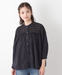 LAURA ASHLEY/【七分袖／コットン100％／洗える】リバーレースブラウス/508207450