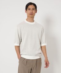 green label relaxing/A+ マイクロパターン クルーネック ニット Tシャツ/508207476