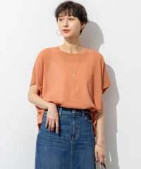 NIJYUSANKU（LARGE SIZE）/【洗える】ライトシアー ハーフスリーブ ニット/508207559