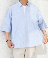 SHIPS any MEN/SHIPS any: ストライプ スモールウェイブ スキッパー プルオーバーシャツ◇/508207597