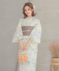 Retica/レティカ Retica パステルイエローに華やか線画フラワー ゆかた3点セット 浴衣/508207620