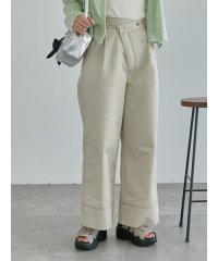 ehka sopo/配色ステッチクロスウエストパンツ/508207646