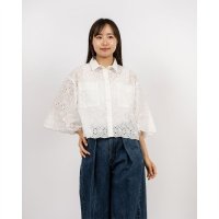 STYLEBLOCK/スタイルブロック STYLEBLOCK スカラップコットンレースハーフスリーブブラウス/508207925