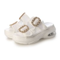Mafmof/マフモフ Mafmof Realta(レアルタ)6.5cmエアー入りクッショニングソールパールビジューバックルスポーツサンダル/508207965