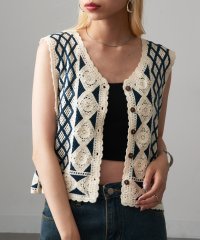MAGASIN DE MODE Onjna/マガジンデモードオンジェナ MAGASIN DE MODE Onjna クロシェ編みベスト trc/508208066