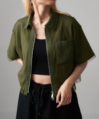 MAGASIN DE MODE Onjna/マガジンデモードオンジェナ MAGASIN DE MODE Onjna オーバーレースジッパーシャツ trc/508208067