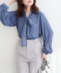 NICE CLAUP/OLIVE des OLIVE OUTLET/【natural couture】とろみサテンボータイブラウス/508208105