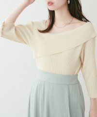 NICE CLAUP/OLIVE des OLIVE OUTLET/【natural couture】アシメオフショルリブニット/508208108