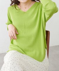 NICE CLAUP/OLIVE des OLIVE OUTLET/【natural couture】麻タッチv開きニット/508208109