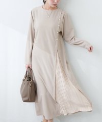 NICE CLAUP/OLIVE des OLIVE OUTLET/【natural couture】カットジョーゼットプリーツ切替ワンピース/508208112