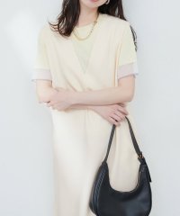 NICE CLAUP/OLIVE des OLIVE OUTLET/【natural couture】カットジョーゼットＶネックワンピース/508208118