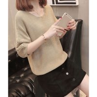 miniministore/ミニミニストア miniministore 透かし編みニットトップス半袖サマーニット/508208167