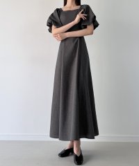 JUNOAH/ジュノア JUNOAH バックリボンフレアワンピース(薄手、裏地なし)/508208192