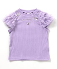 apres les cours/ネックレス風チュールスリーブTシャツ_接触冷感/507892605